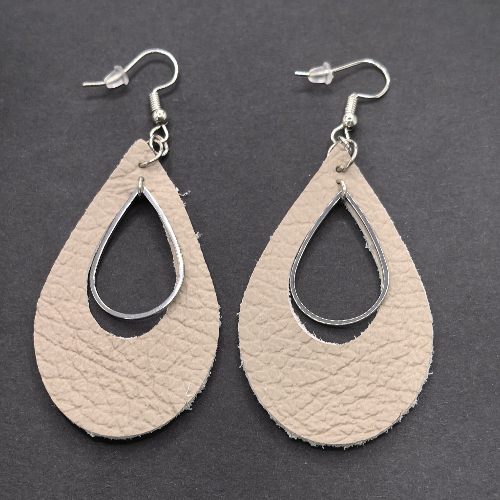 Teardrop Leather Earrings (Different colours) - Image 4