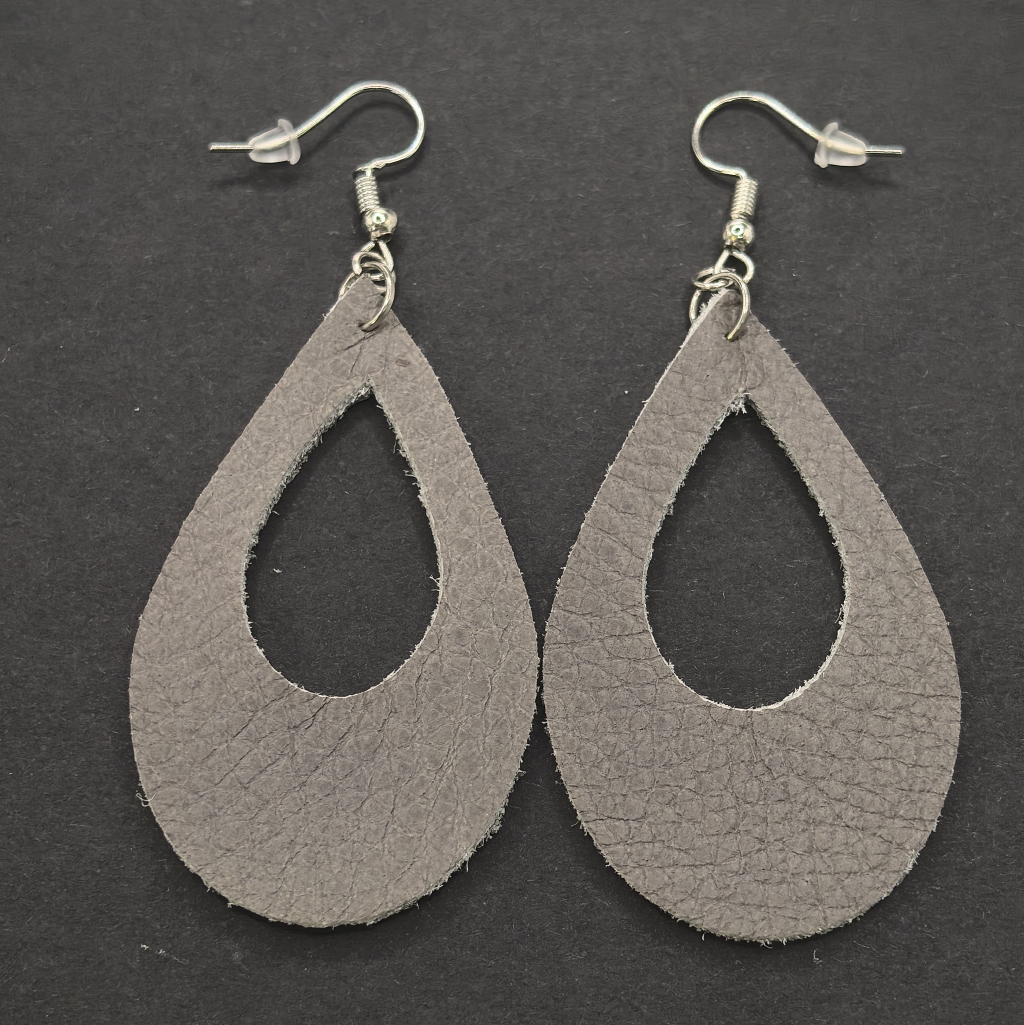 Teardrop Leather Earrings (Different colours) - Image 5