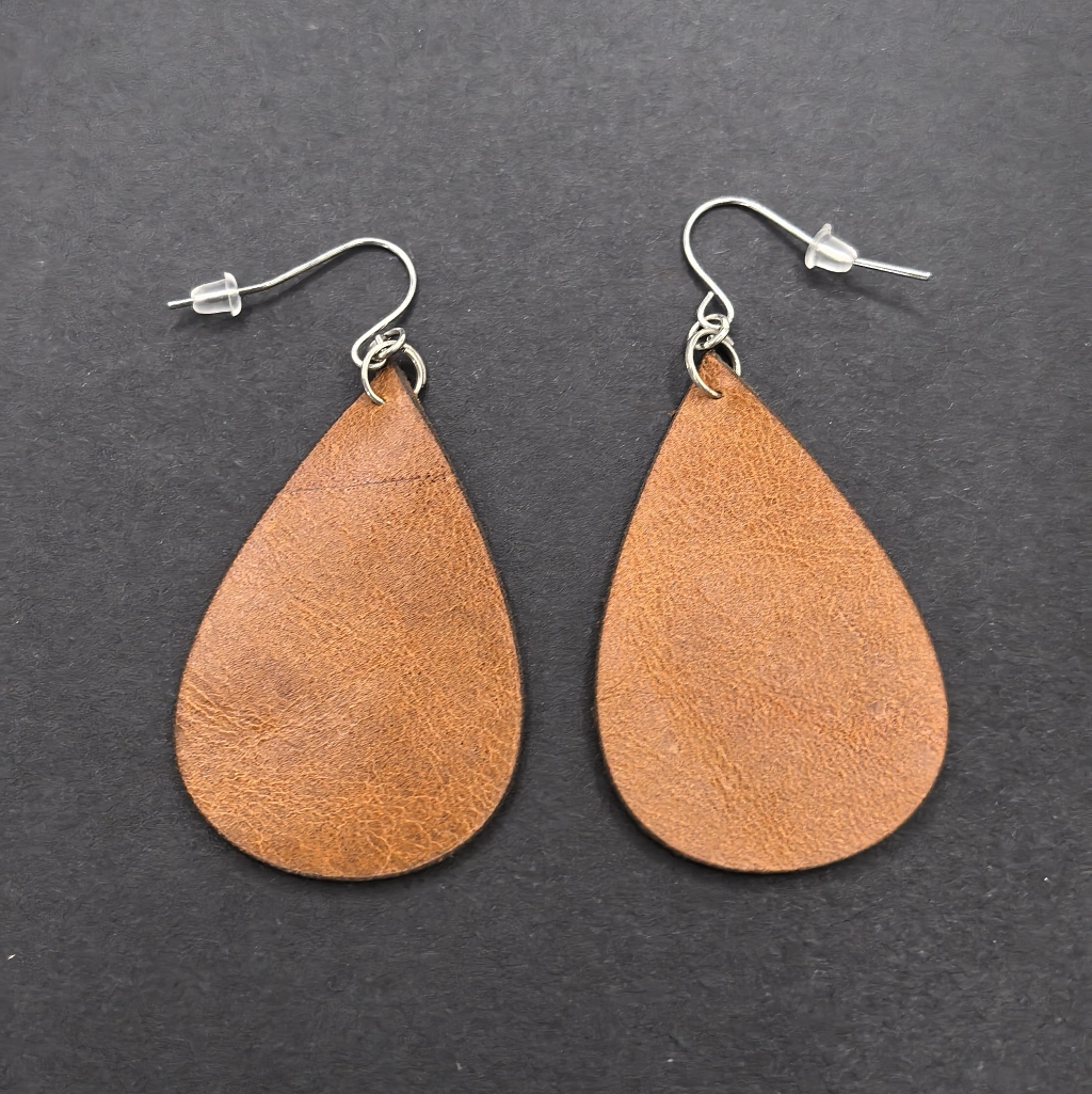 Teardrop Leather Earrings (Different colours) - Image 7